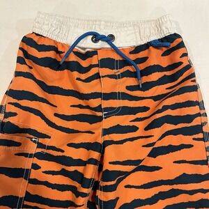Boys Mini Boden Size 6-7 Swim Trunks Tiger Pattern